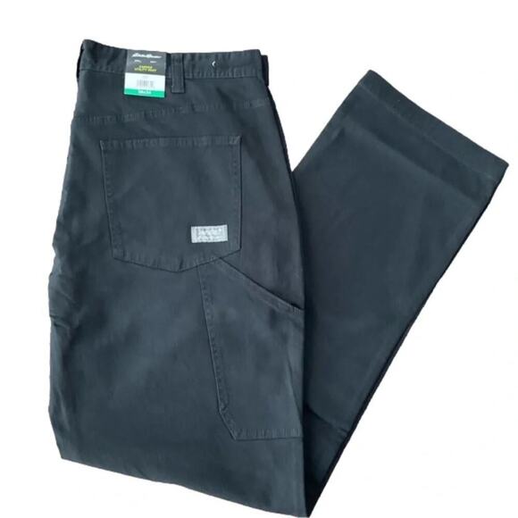 Eddie Bauer Men’s Canvas Utility Pants Stretch Straight Leg 38 X 34 NWT - Picture 1 of 11